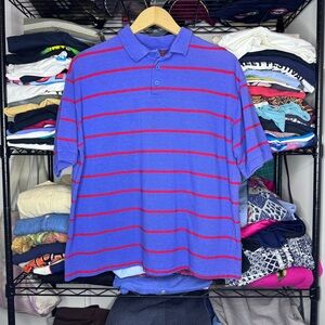 Vintage Striped Oakton Cropped Style Polo Shirt Men Size XL
